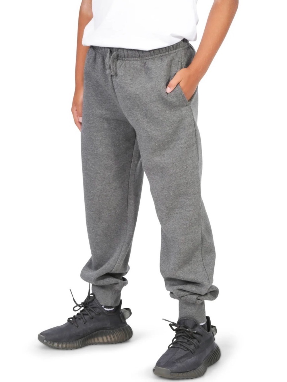 Everyday Kids Fleece Sweatpants Joggers with Pockets Grey Large NWT